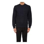 Blauwe Pullover Sweater Stijlvolle Mode Emporio Armani , Blue , Heren