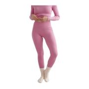 Peony Pink Ribbed Wool Leggings Aim'n , Pink , Dames