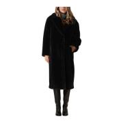 Maria Soft Coat Winter Stijlvol Stand Studio , Black , Dames