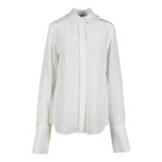 Zijden Shirt Sportmax , White , Dames