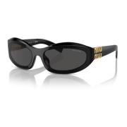 Zwart/Donkergrijze Zonnebril Miu Miu , Black , Dames