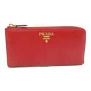 Pre-owned Leather wallets Prada Vintage , Red , Dames