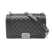 Pre-owned Leather chanel-bags Chanel Vintage , Black , Dames