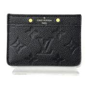 Pre-owned Leather wallets Louis Vuitton Vintage , Black , Dames