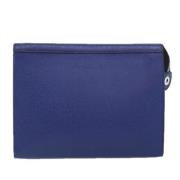 Pre-owned Leather clutches Louis Vuitton Vintage , Blue , Dames