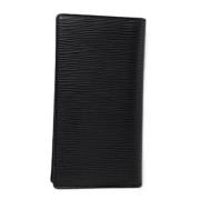 Pre-owned Leather wallets Louis Vuitton Vintage , Black , Heren