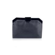 Pre-owned Leather clutches Yves Saint Laurent Vintage , Black , Dames