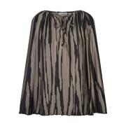 Gedrukte Wijdvallende Blouse met Overslaghalslijn Lanvin , Black , Dam...