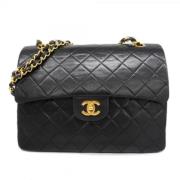 Pre-owned Leather chanel-bags Chanel Vintage , Black , Dames