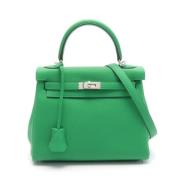 Pre-owned Leather handbags Hermès Vintage , Green , Dames