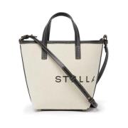 Logo Print Canvas Mini Tote Bag Stella McCartney , Beige , Dames