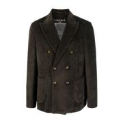 Bruine Corduroy Dubbelrij Blazer Circolo 1901 , Brown , Heren