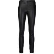 Zwarte Leren Broek Salvatore Ferragamo , Black , Dames