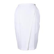 Elegante Geplooide Midi Rok Elisabetta Franchi , White , Dames