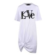 Katoenen jurk voor vrouwen Love Moschino , White , Dames