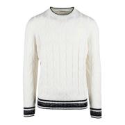 Luxe Merino Zijde Kasjmier Trui Kangra , White , Heren