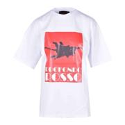 Dames katoenen T-shirt Msgm , White , Dames