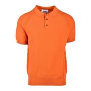 Gebreid Katoenen Poloshirt Alpha Studio , Orange , Heren