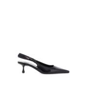 Zachte leren Slingback Decolletage Hakken Jimmy Choo , Black , Dames