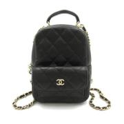 Pre-owned Leather chanel-bags Chanel Vintage , Black , Dames