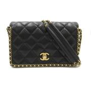 Pre-owned Leather chanel-bags Chanel Vintage , Black , Dames