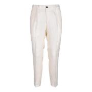 Linnen Wolmix Stijlvolle Broek Michael Coal , White , Heren