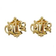 Pre-owned Metal earrings Dior Vintage , Yellow , Dames