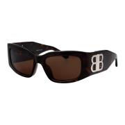 Stijlvolle zonnebril met Bb0360S model Balenciaga , Brown , Dames