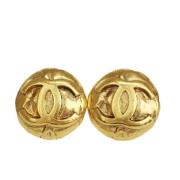 Pre-owned Metal earrings Chanel Vintage , Yellow , Dames