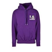 Katoenen Stijlvolle Sweatshirt Family First , Purple , Heren