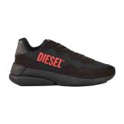 Casual Sneakers met Rubberen Zool Diesel , Black , Heren