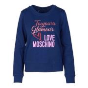 Katoenen Sweatshirt Love Moschino , Blue , Dames