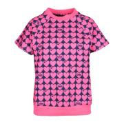 Katoen Elastaan T-shirt Love Moschino , Pink , Dames