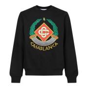 Zwarte Sweatshirt Moderne Pasvorm Stijlvol Casablanca , Black , Heren