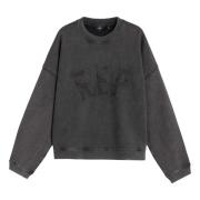 Vintage Black Applique Sweater Represent , Gray , Heren