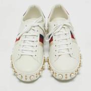 Pre-owned Leather sneakers Gucci Vintage , White , Dames