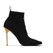 Crewneck Knit Ankle Boots Balmain , Black , Dames