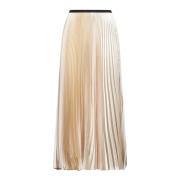 Wijdvallende Beige Rok met Elastische Tailleband Blanca Vita , White ,...