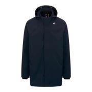 Blauwe Parka Jas Driekwart Lengte K-Way , Blue , Heren