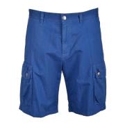 Katoen Elastaan Bermuda Shorts Bikkembergs , Blue , Heren