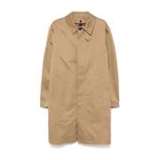 Beige Katoenen Gabardine Jas met Nepbont Voering Saint Laurent , Beige...