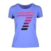 Katoen Elastaan T-shirt Emporio Armani EA7 , Purple , Dames