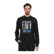 Regular Fit Sweatshirt - Les Noirs Armani Exchange , Black , Heren