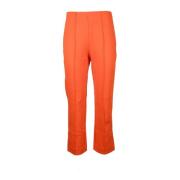 Katoenmix Slim Fit Broek Sportmax , Orange , Dames