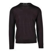 Luxe Merino Zijde Kasjmier Trui Filippo De Laurentiis , Brown , Heren