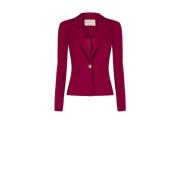 Scuba Crepe Fitted Blazer Jas Rinascimento , Red , Dames