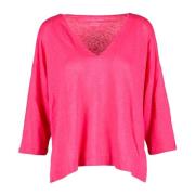 Linnen T-shirt Majestic Filatures , Pink , Dames