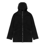 Luxe Shearling Hooded Jas in Donker Houtskool Giorgio Brato , Black , ...