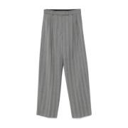 Grijze Wollen Blend Broek Sportmax , Gray , Dames