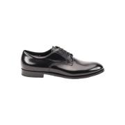 Zwarte Leren Derby Schoenen Doucal's , Black , Heren